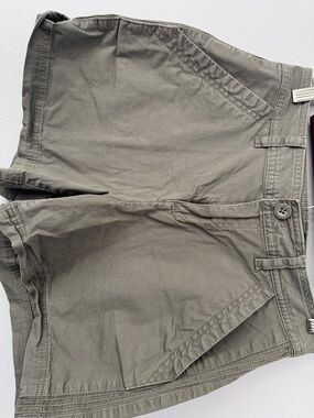 Eddie Bauer Olive Green Flat-Front Cotton Shorts